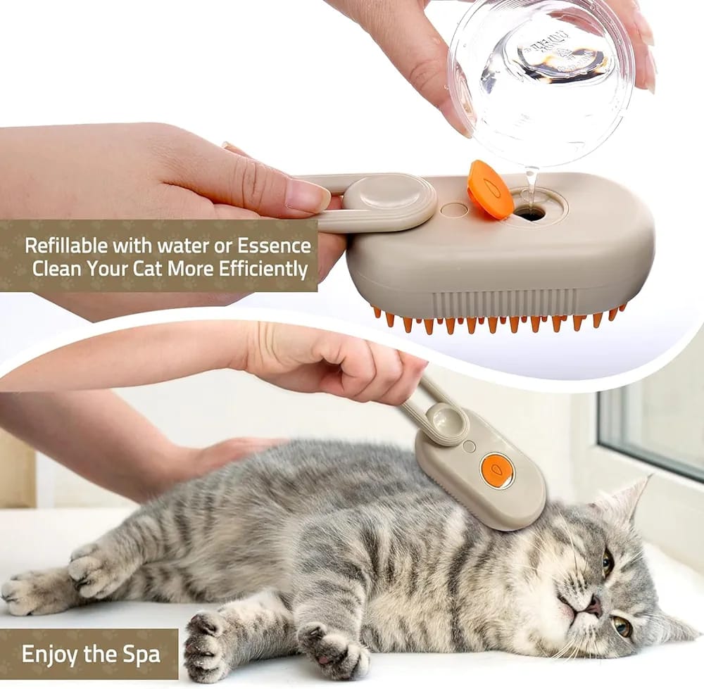 Cepillo a Vapor para Perros y Gatos 3 en 1