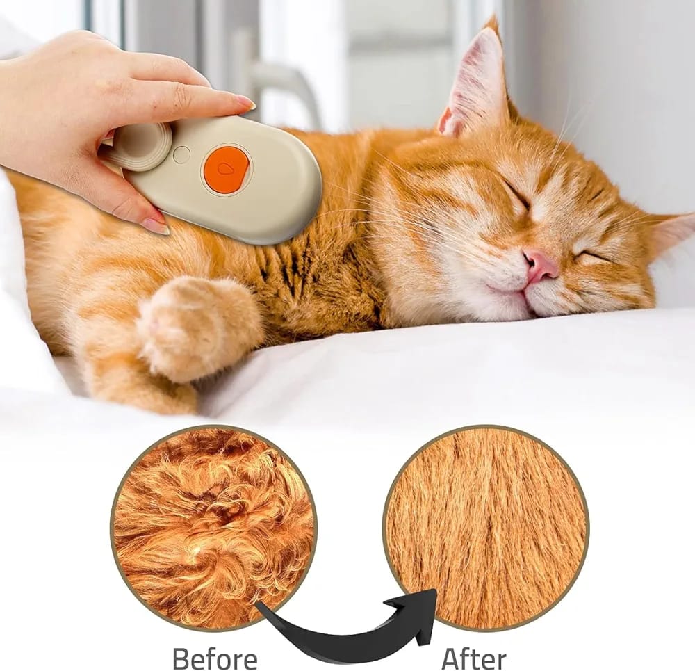 Cepillo a Vapor para Perros y Gatos 3 en 1
