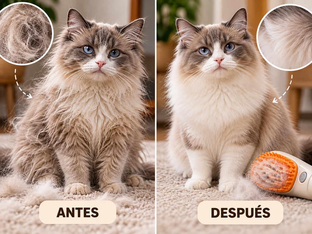 Cepillo a Vapor para Perros y Gatos 3 en 1